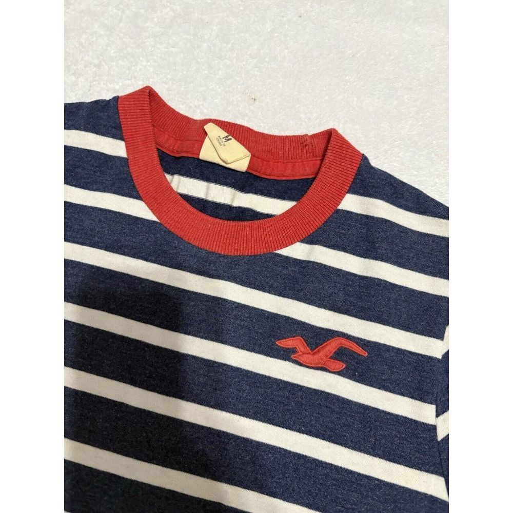 Youth Medium Hollister‎ Tee Striped Navy White Red - Picture 3 of 5